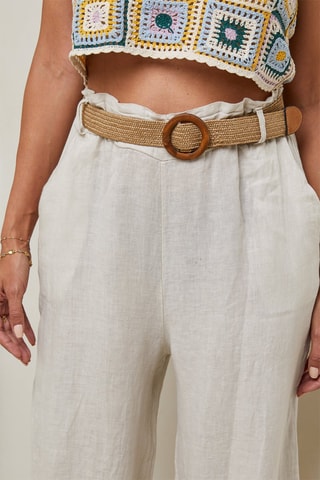 Pantaloni a vita alta - Beige