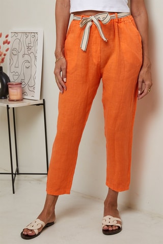 Pantaloni 7/8 a vita alta - Arancione