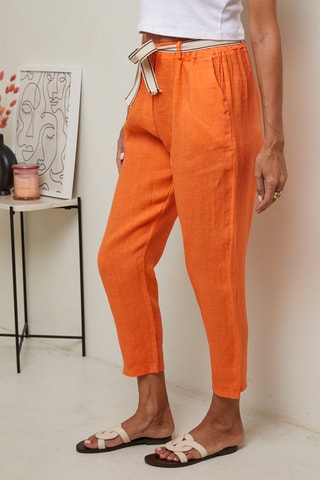 Pantaloni 7/8 a vita alta - Arancione