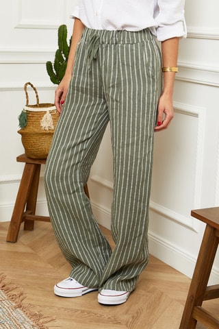 Pantaloni wide legs - Verde