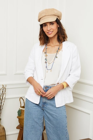 Blazer in lino - Bianco
