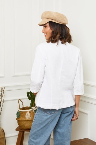 Blazer in lino - Bianco