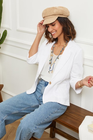 Blazer in lino - Bianco