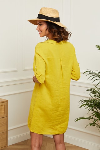 Abito a camicia corto - Giallo