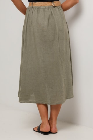 Gonna lunga in lino - Verde