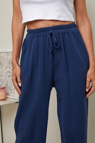 Pantaloni a vita alta - Blu