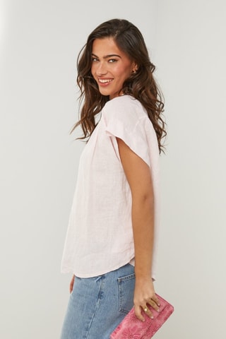Blusa in lino - Rosa