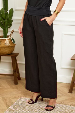 Pantaloni wide legs - Nero