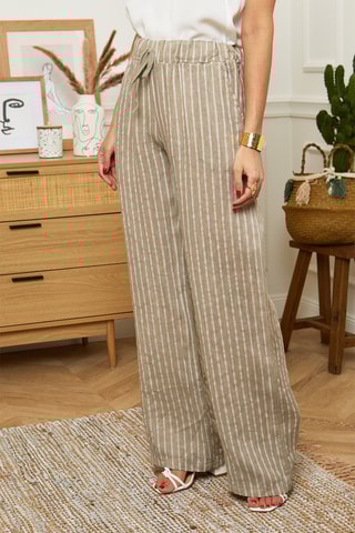 Pantaloni wide legs - Marrone