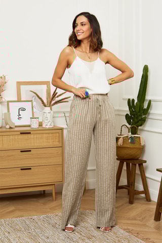 Pantaloni wide legs - Marrone