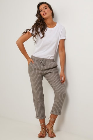 Pantaloni in lino - Grigio