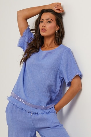 Tunica in lino - Blu