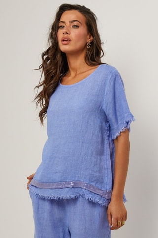 Tunica in lino - Blu