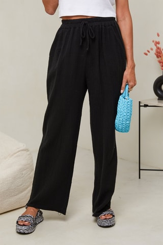 Pantaloni a vita alta - Nero