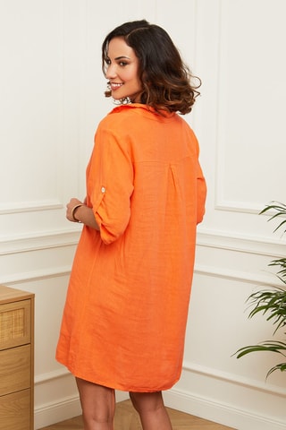 Abito a camicia corto - Arancione