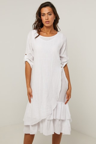 Abito lungo in lino - Bianco