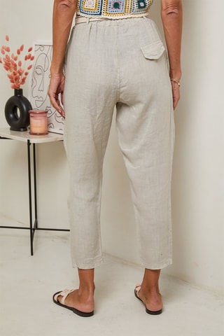 Pantaloni 7/8 a vita alta - Nero e beige