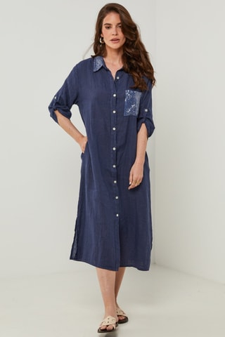 Abito a camicia 100% lino - 