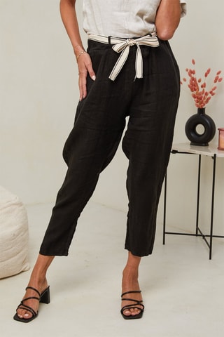 Pantaloni 7/8 a vita alta - Bianco e nero