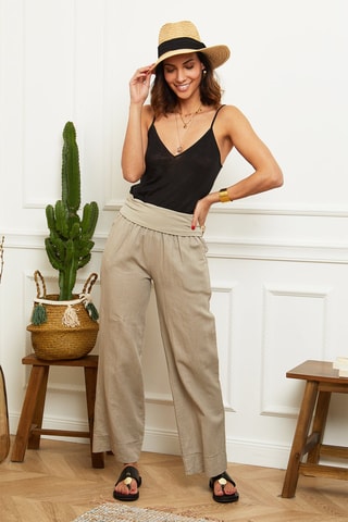Pantaloni wide legs - Beige