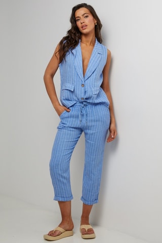 Pantaloni in lino - Blu