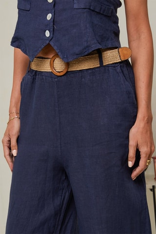 Pantaloni a vita alta - Blu