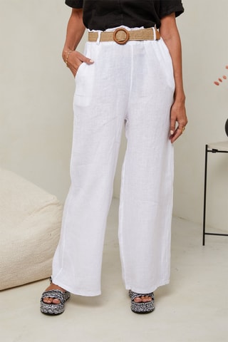 Pantaloni a vita alta - Bianco