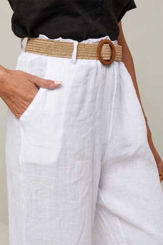 Pantaloni a vita alta - Bianco
