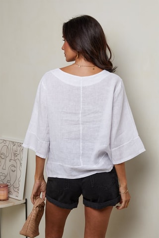 Blusa in lino - Bianco