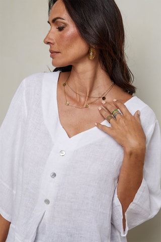 Blusa in lino - Bianco