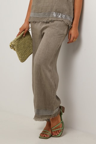Pantaloni in lino - Grigio