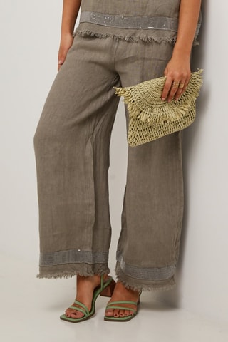 Pantaloni in lino - Grigio