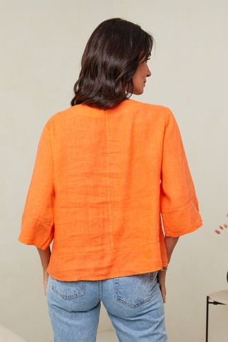 Blusa in lino - Arancione