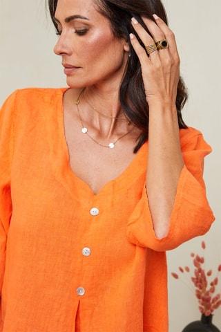 Blusa in lino - Arancione