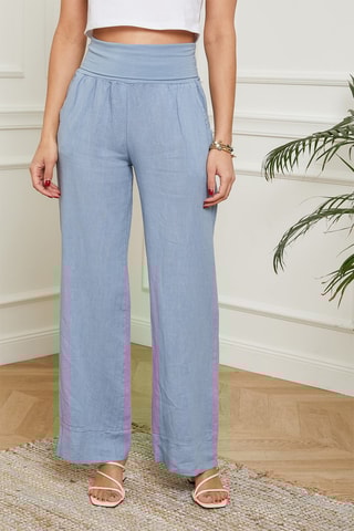 Pantaloni in lino - Blu