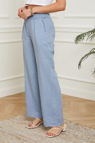 Pantaloni in lino - Blu