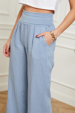 Pantaloni in lino - Blu