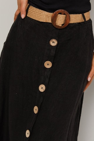 Gonna lunga in lino - Nero