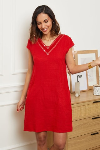 Abito corto taglio dritto - Rosso