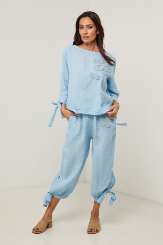 Pantaloni in lino - Blu