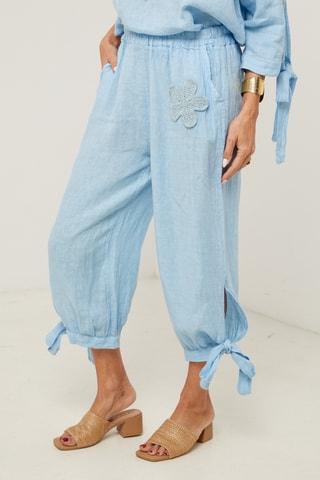 Pantaloni in lino - Blu