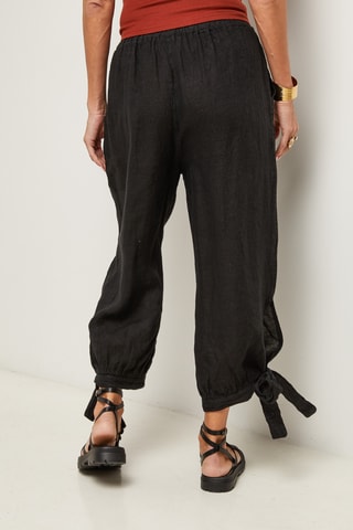 Pantaloni in lino - Nero