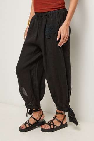 Pantaloni in lino - Nero