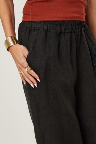 Pantaloni in lino - Nero