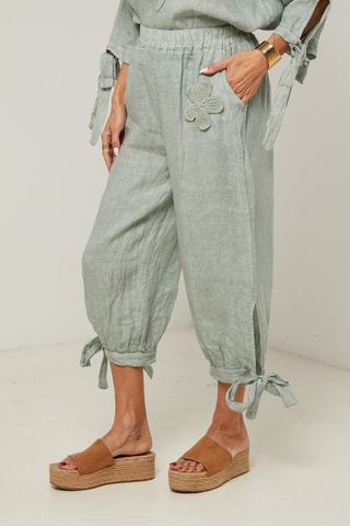 Pantaloni in lino - Verde