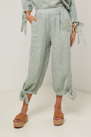 Pantaloni in lino - Verde