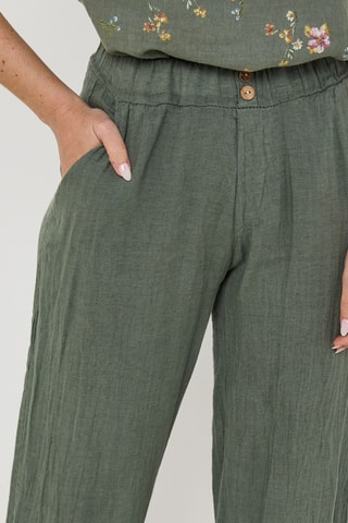 Pantaloni in lino - Kaki