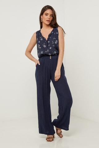 Pantaloni in lino - Blu