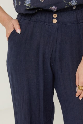 Pantaloni in lino - Blu