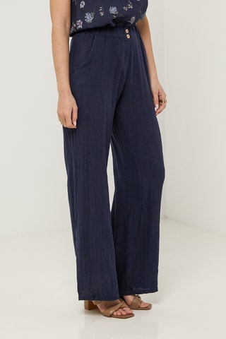 Pantaloni in lino - Blu